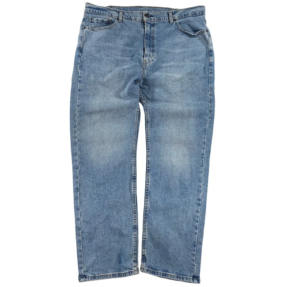 Levi's 505 Regular Fit Straight Leg Jeans Medium Wash 42x32 (31.5) Mens Denim